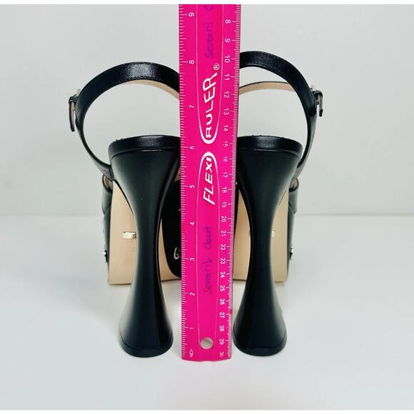 Gucci Janaya Black Interlocking G Studs 36/ US 6 Heels Platform Sandals NIB - Picture 11 of 15